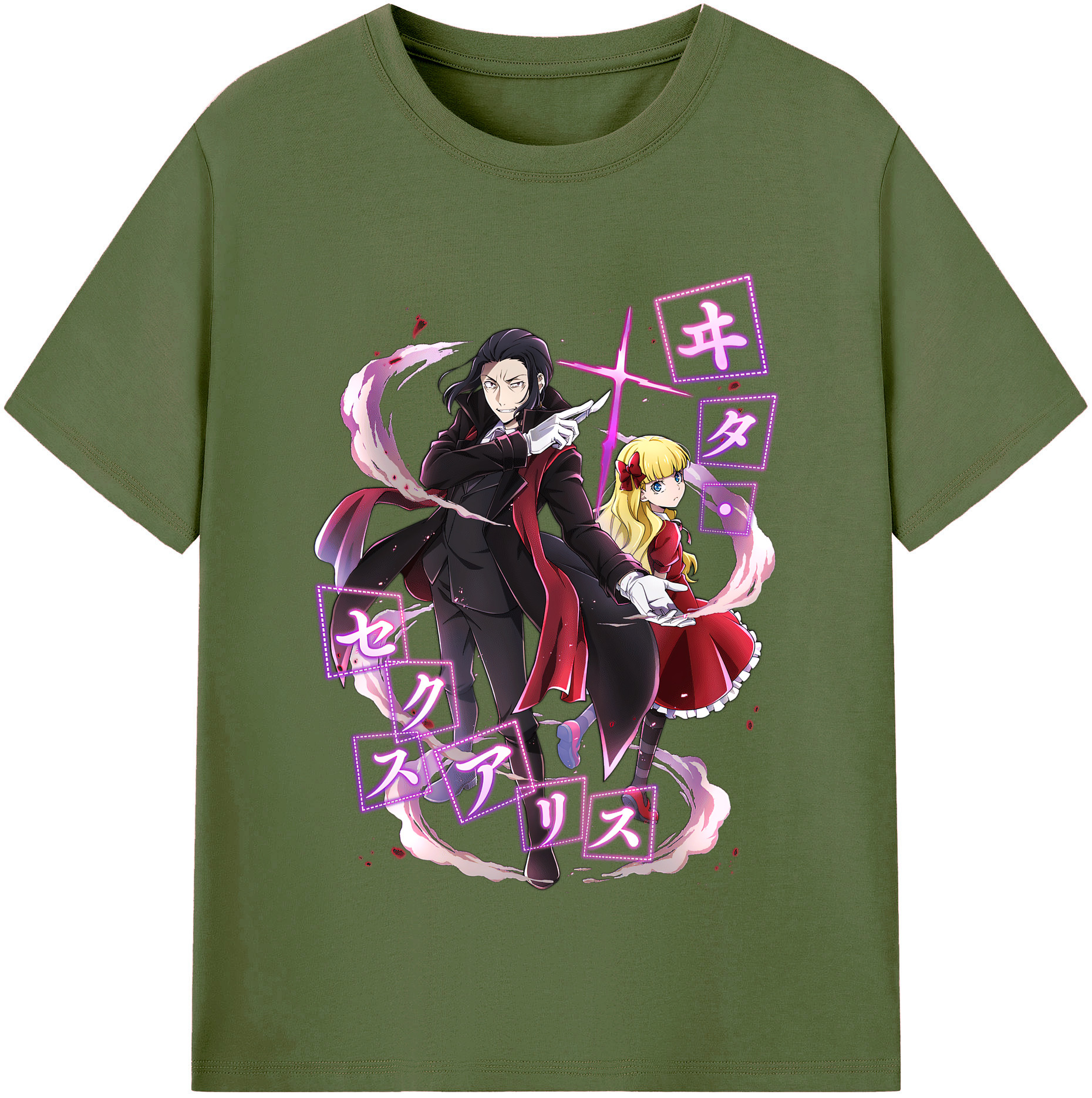 （画像用） 文豪ストレイドッグス Bungo Stray Dogs 綿100％半袖Tシャツ（フロントプリント）